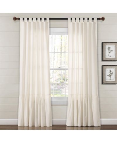 Lush Decor Farmhouse льняная оконная штора, панель 40"W x 84"L