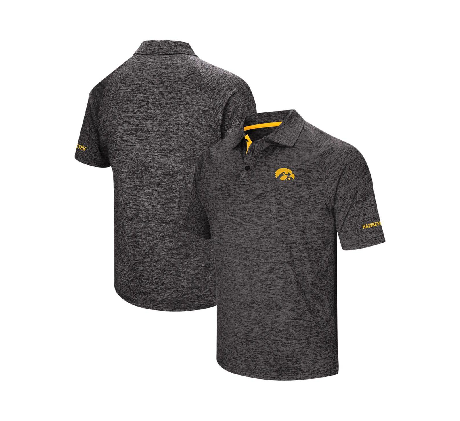 Colosseum Мужская поло рубашка Big and Tall Down Swing в цветах Iowa Hawkeyes, черная