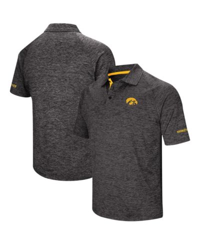 Men's Colosseum Black Iowa Hawkeyes Big and Tall Down Swing Polo Shirt