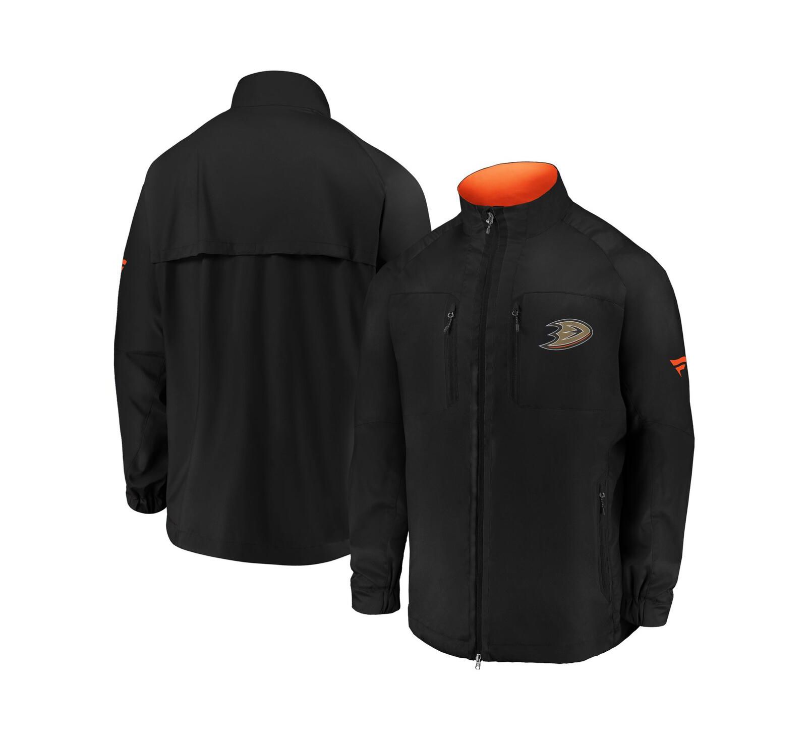 Мужской джемпер Fanatics Black Anaheim Ducks Authentic Pro Locker Room Rink Raglan Full-Zip