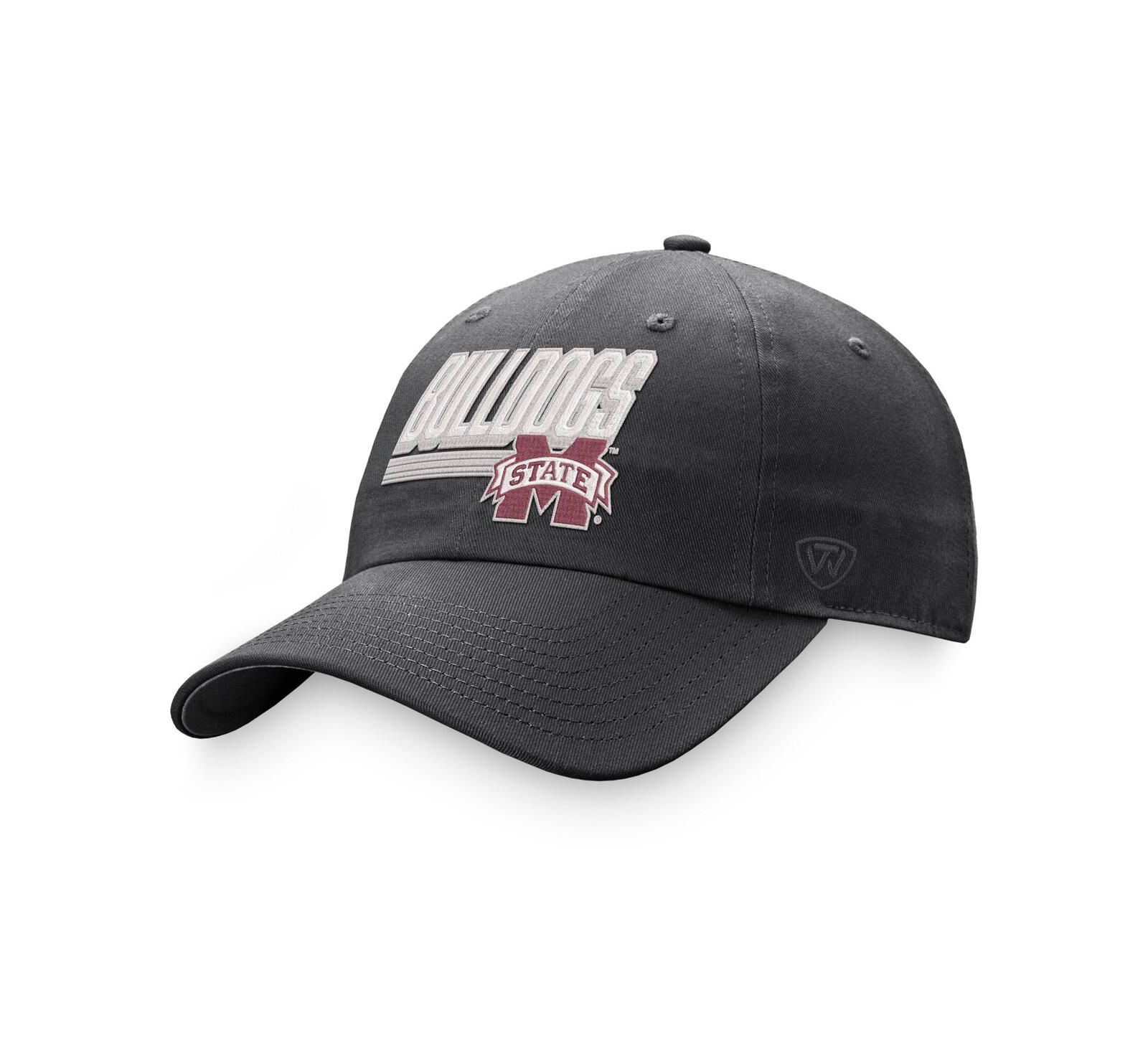 Мужская регулируемая кепка Top of the World Charcoal Mississippi State Bulldogs Slice Adjustable Hat