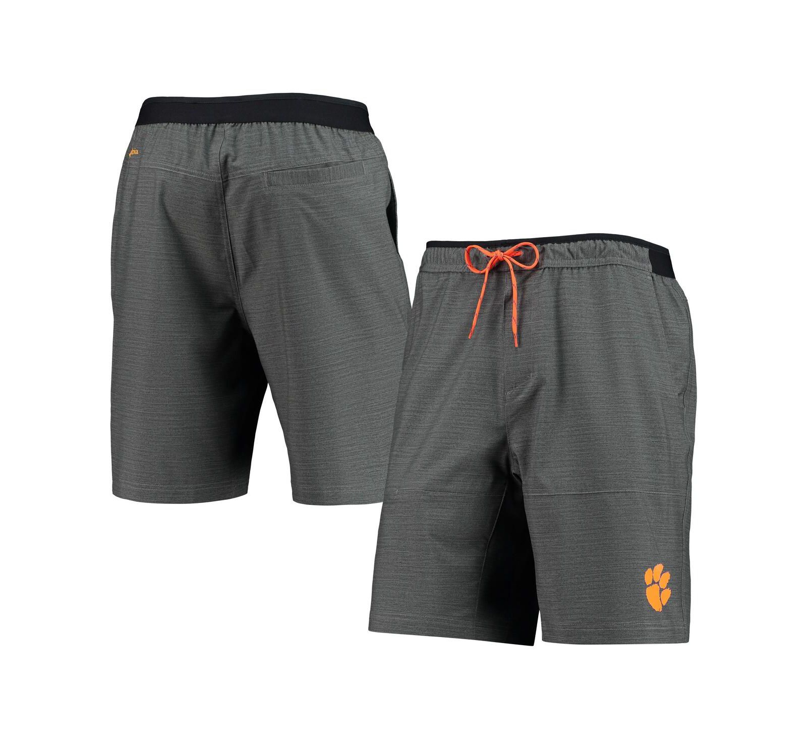 Men's Columbia Heathered Gray Clemson Tigers Twisted Creek Omni-Shield Shorts