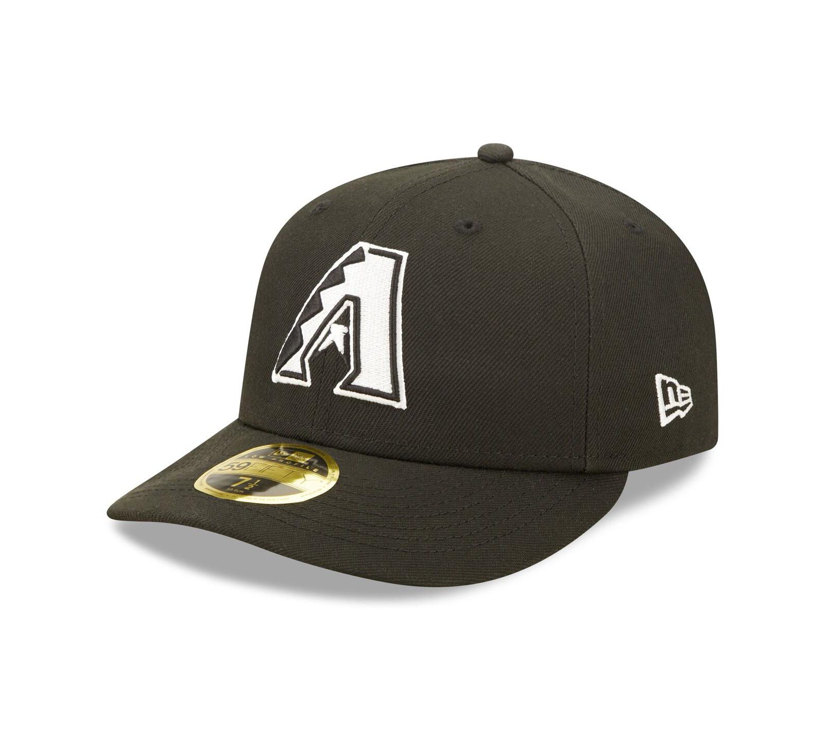 Men's New Era Arizona Diamondbacks Black and White Low Profile 59FIFTY Fitted Hat