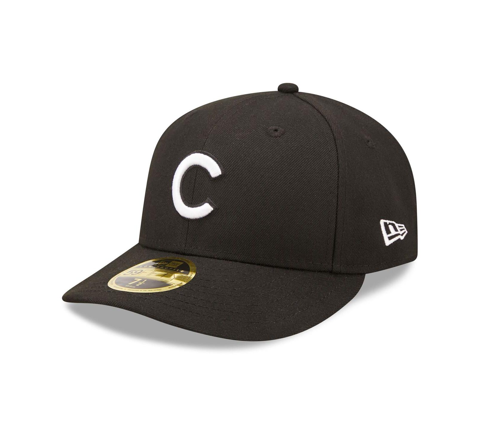 Мужской New Era Chicago Cubs Black and White Low Profile 59FIFTY Fitted Hat