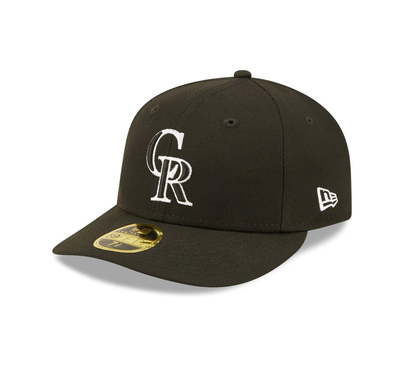 New Era Мужская кепка 59FIFTY Low Profile Colorado Rockies, черная и белая