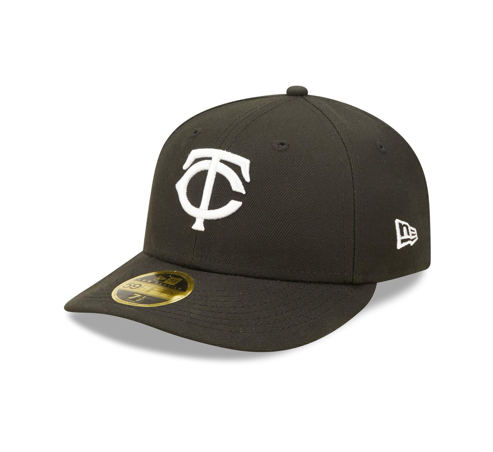 Men's New Era Minnesota Twins Black and White Low Profile 59FIFTY Fitted Hat