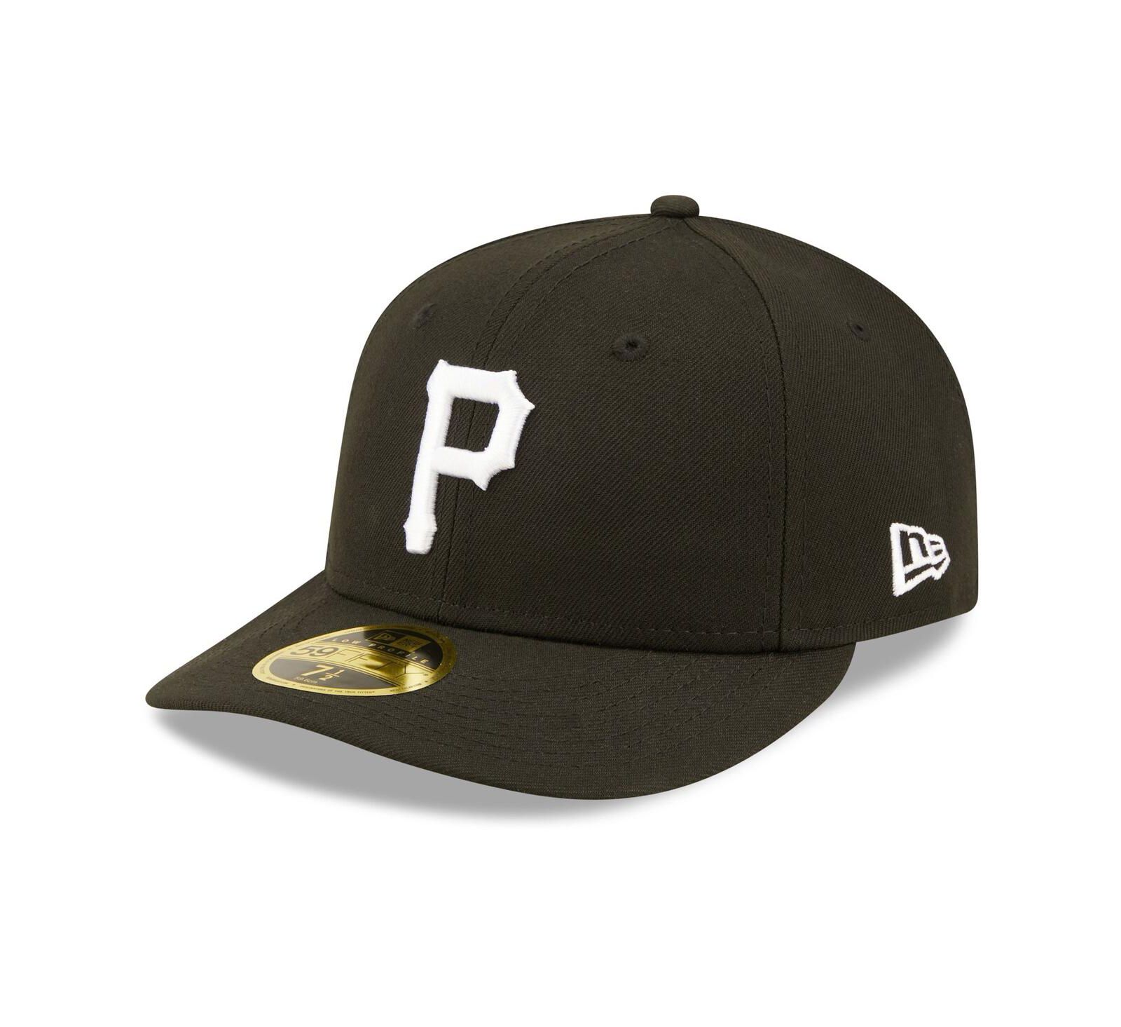 Men's New Era Pittsburgh Pirates Black and White Low Profile 59FIFTY Fitted Hat