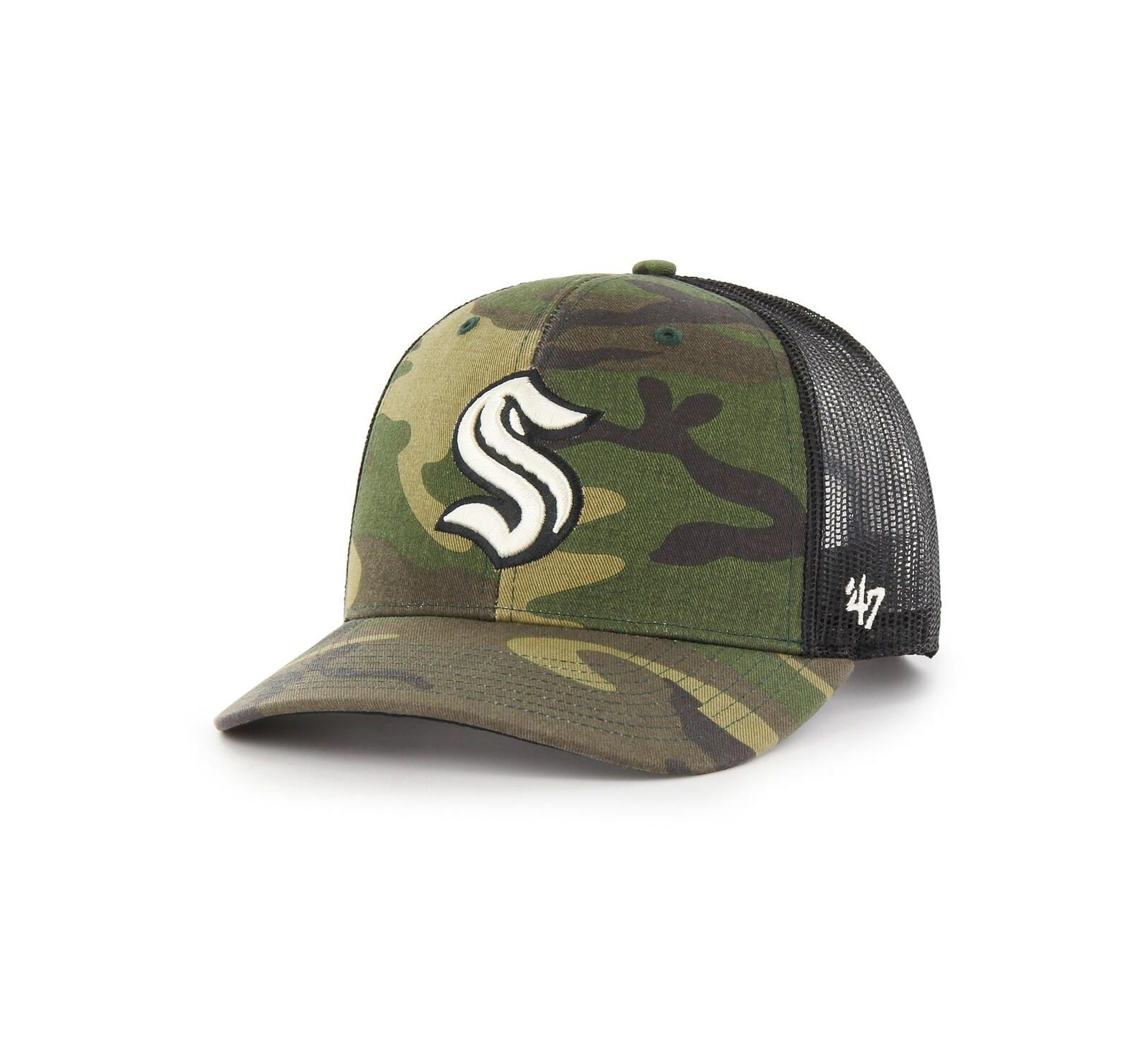 '47 Brand Мужская кепка-тракер Seattle Kraken, camo, черный