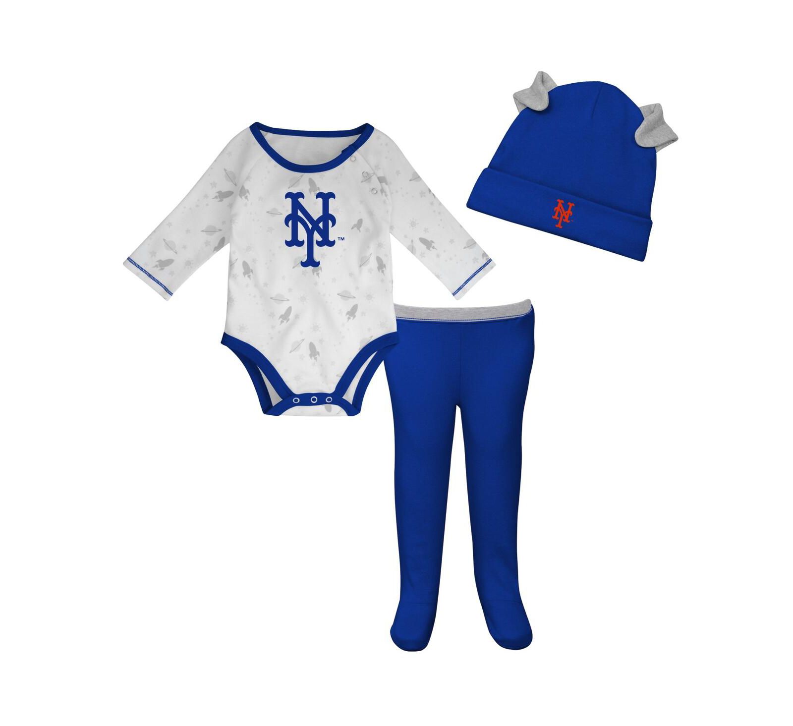 Детский комплект: боди, шапочка и брюки New York Mets Dream Team Royal White