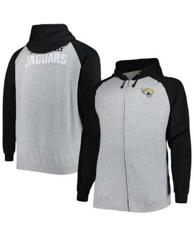 Мужское худи Profile Heather Gray Jacksonville Jaguars Big and Tall Fleece Raglan Full-Zip