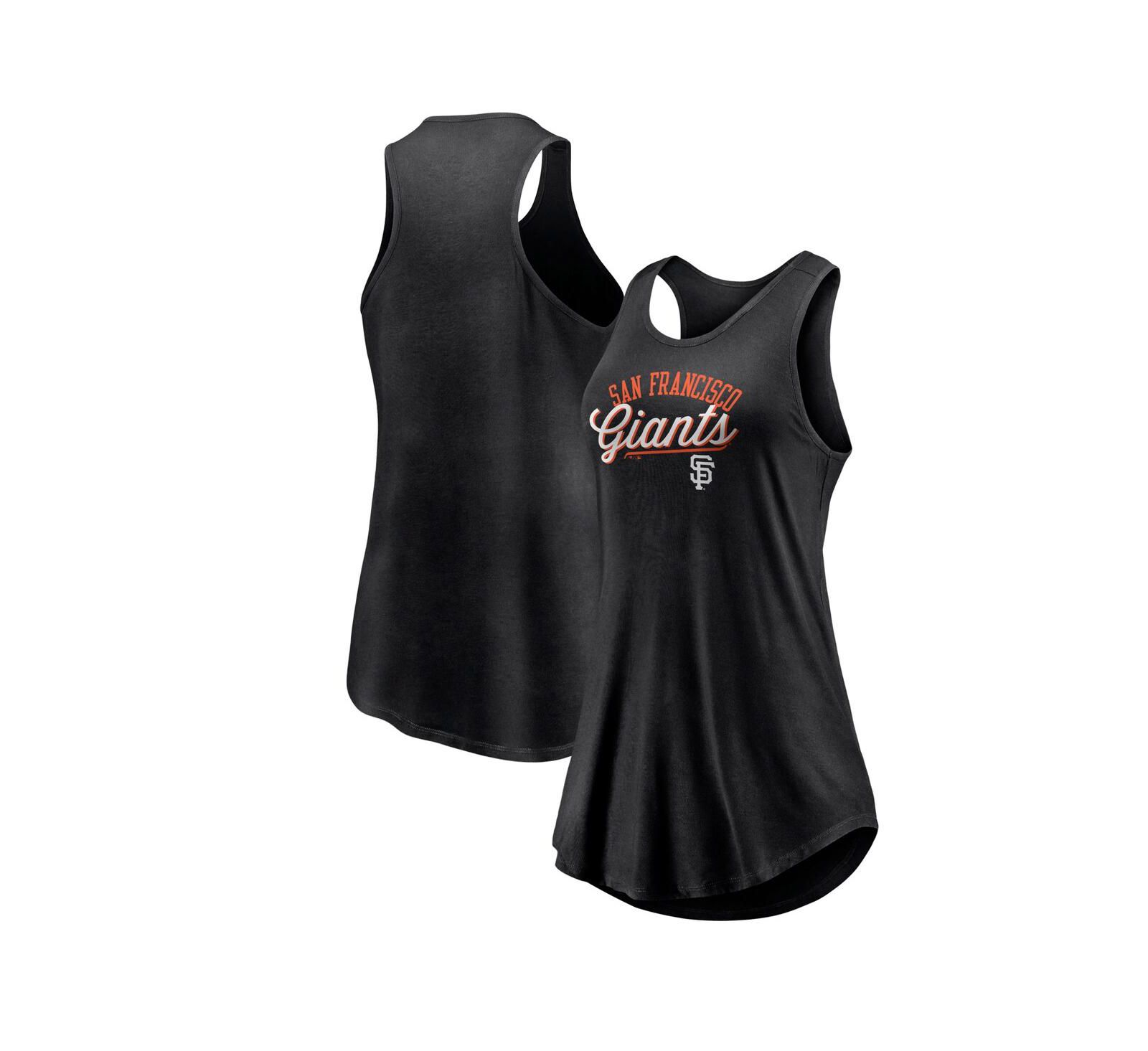Женский топ Fanatics Black San Francisco Giants Simplicity Swing Racerback Scoop Neck