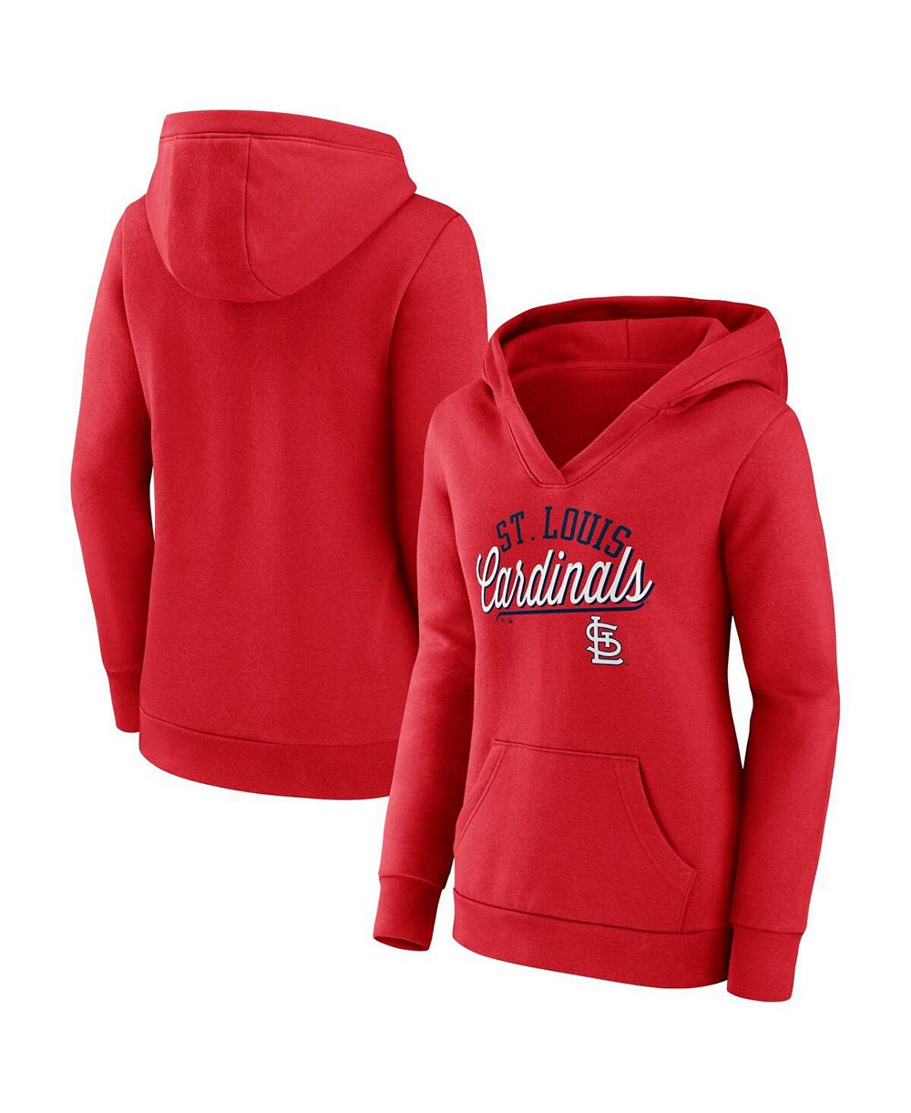 Женское худи Fanatics Red St. Louis Cardinals Simplicity Crossover V-Neck Pullover