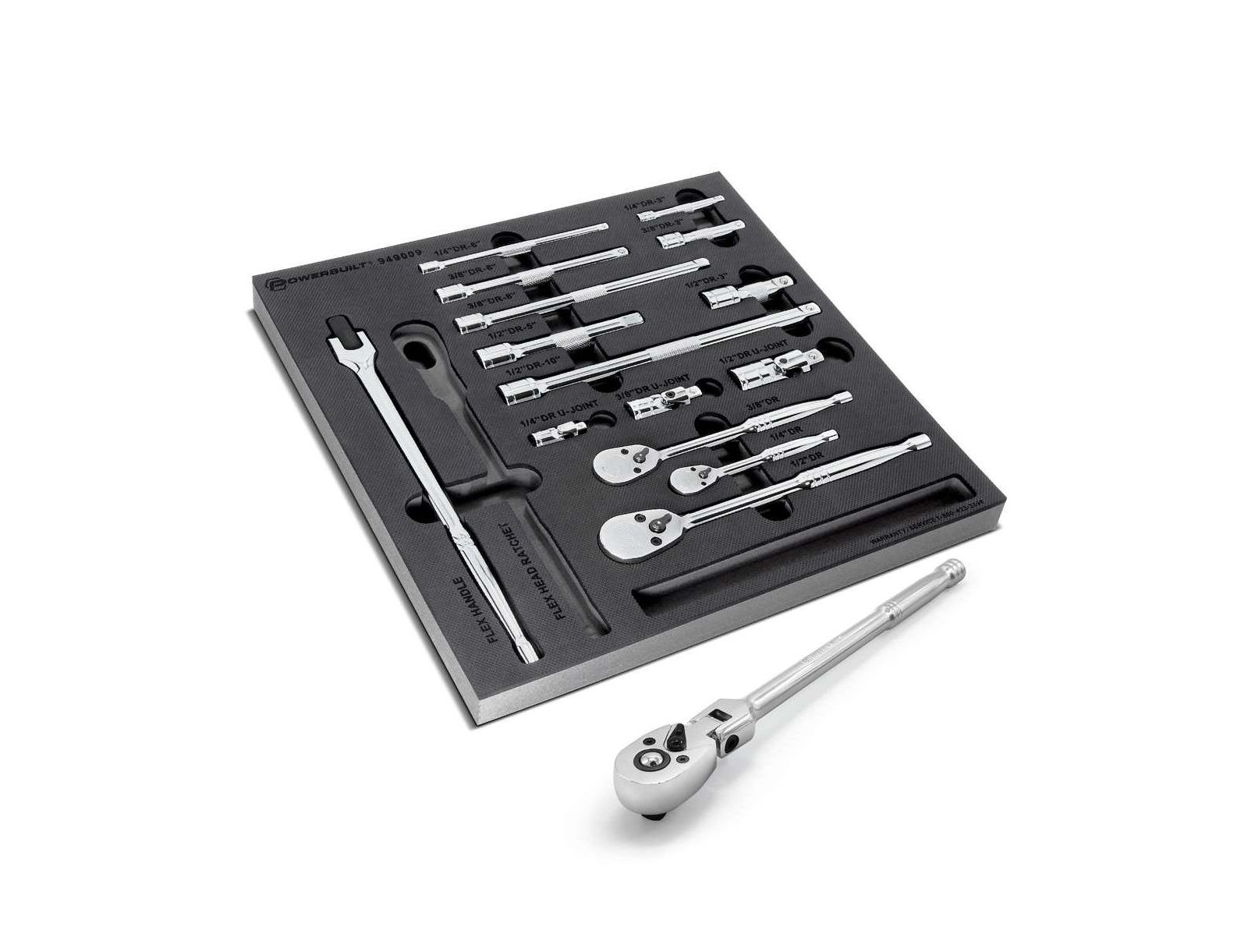 Набор инструментов Powerbuilt 16 Piece Pro Tech Ratchet and Socket Accessories Set