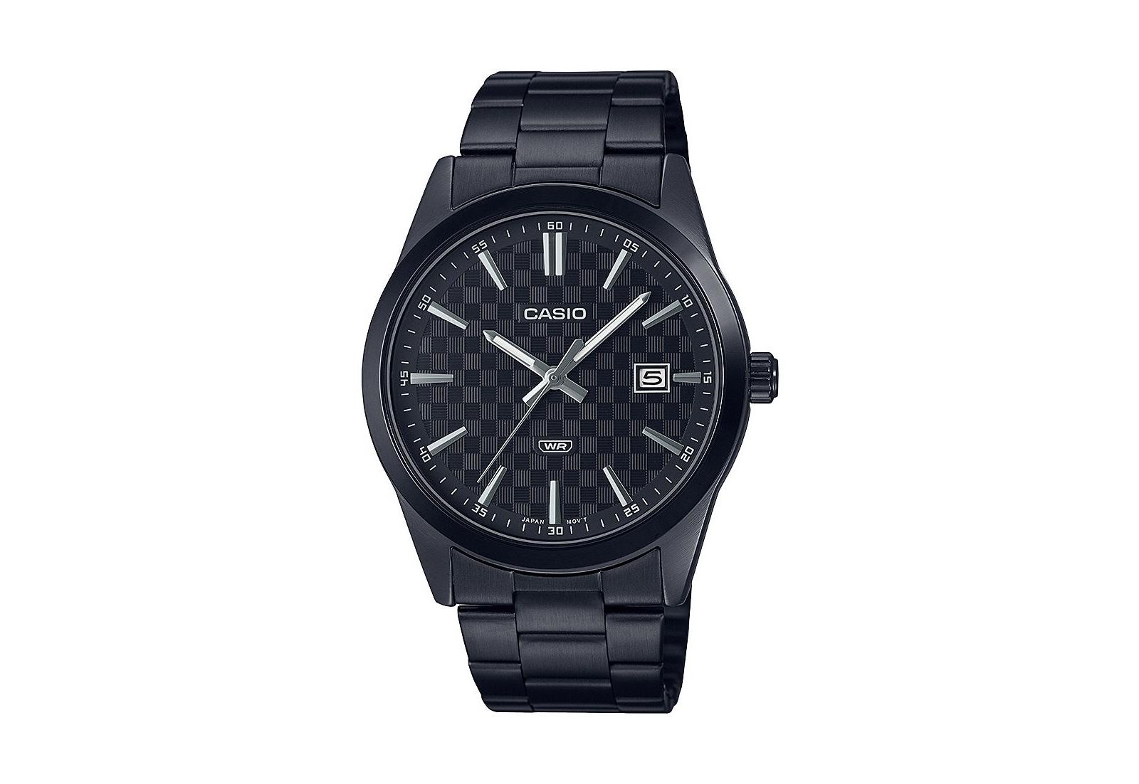 Casio Men's Three-Hand Black Stainless Steel Watch 41mm, MTPVD03B-1A