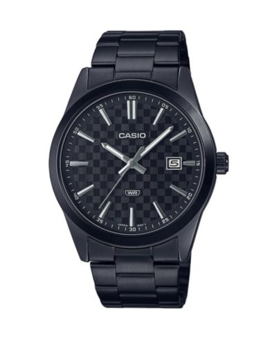 Мужские часы Casio Three-Hand Black Stainless Steel 41mm, MTPVD03B-1A