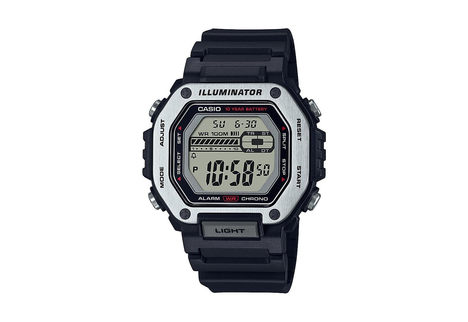 Casio Men's Digital Black Resin Watch 47.2mm, MWD110H-1AV