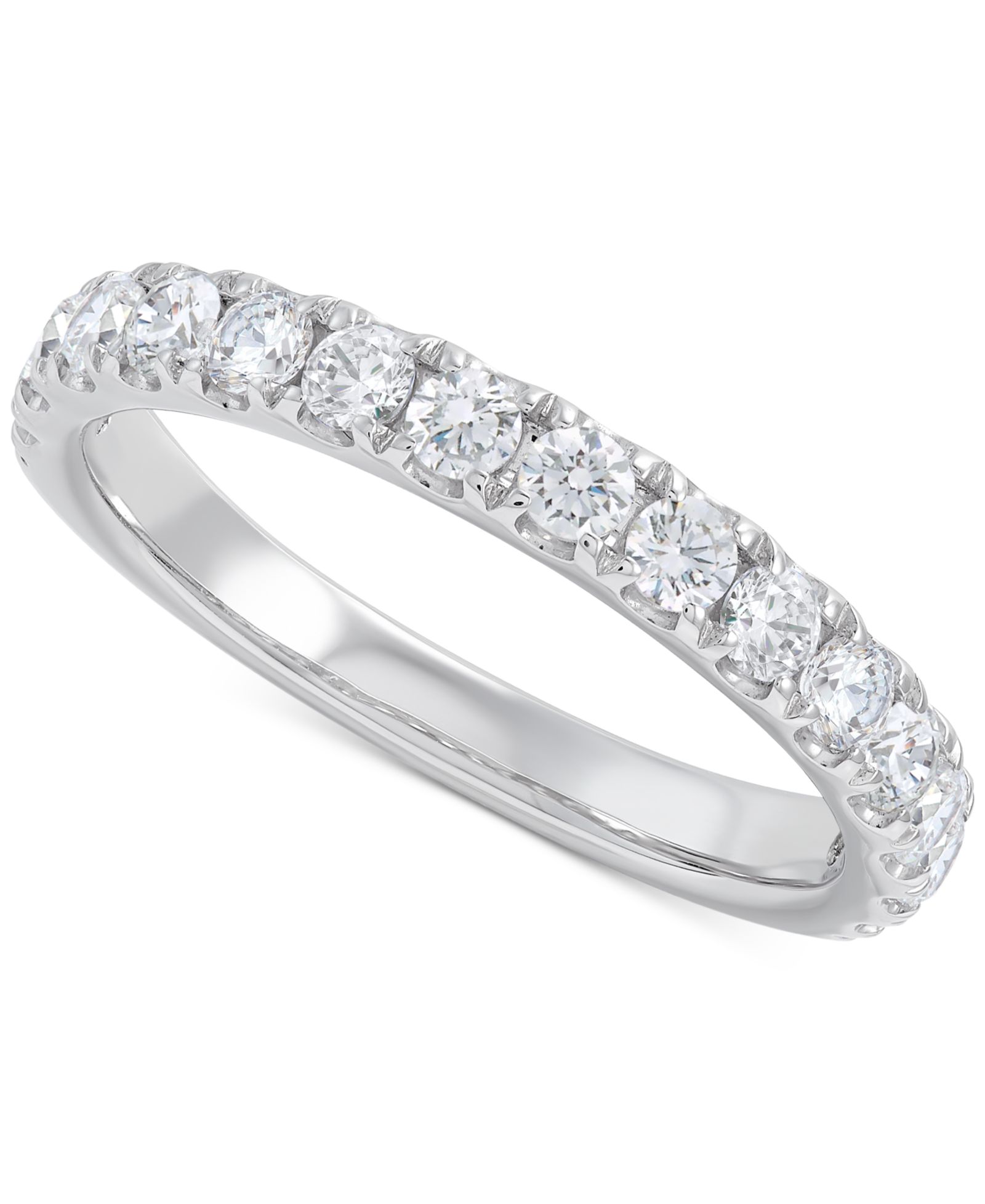 Macy's Кольцо с выращенным бриллиантом IGI Certified, 14k White Gold