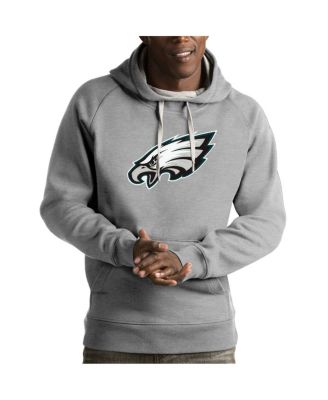 Мужское худи Antigua Heather Gray Philadelphia Eagles Victory Pullover