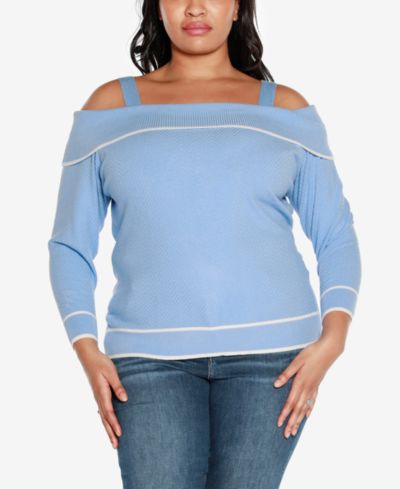 Belldini Plus Size свитер с открытыми плечами Black Label