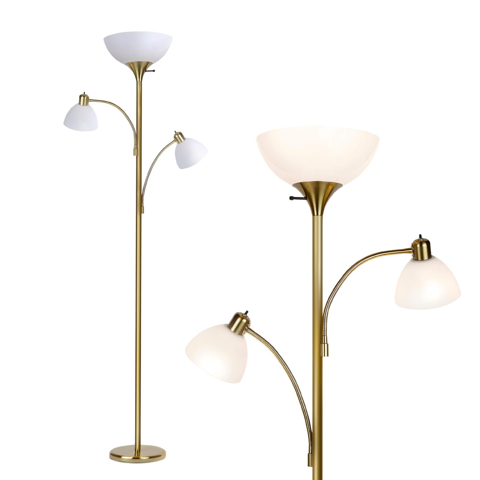 Brightech Sky Dome Double 72" LED Torchiere Floor Lamp with Adjustable Arms