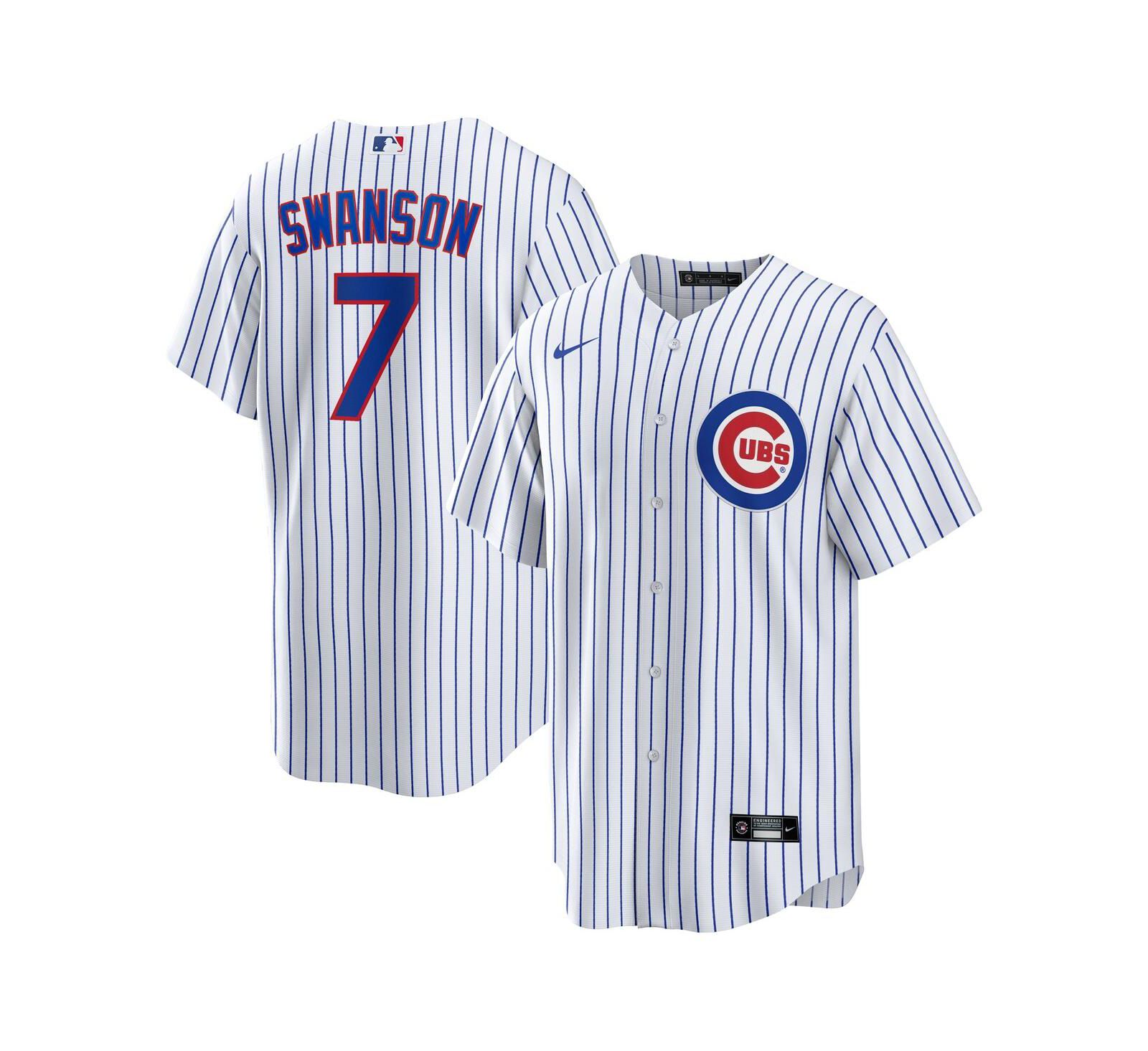 Nike Men's Dansby Swanson White Chicago Cubs Replica Player Jersey