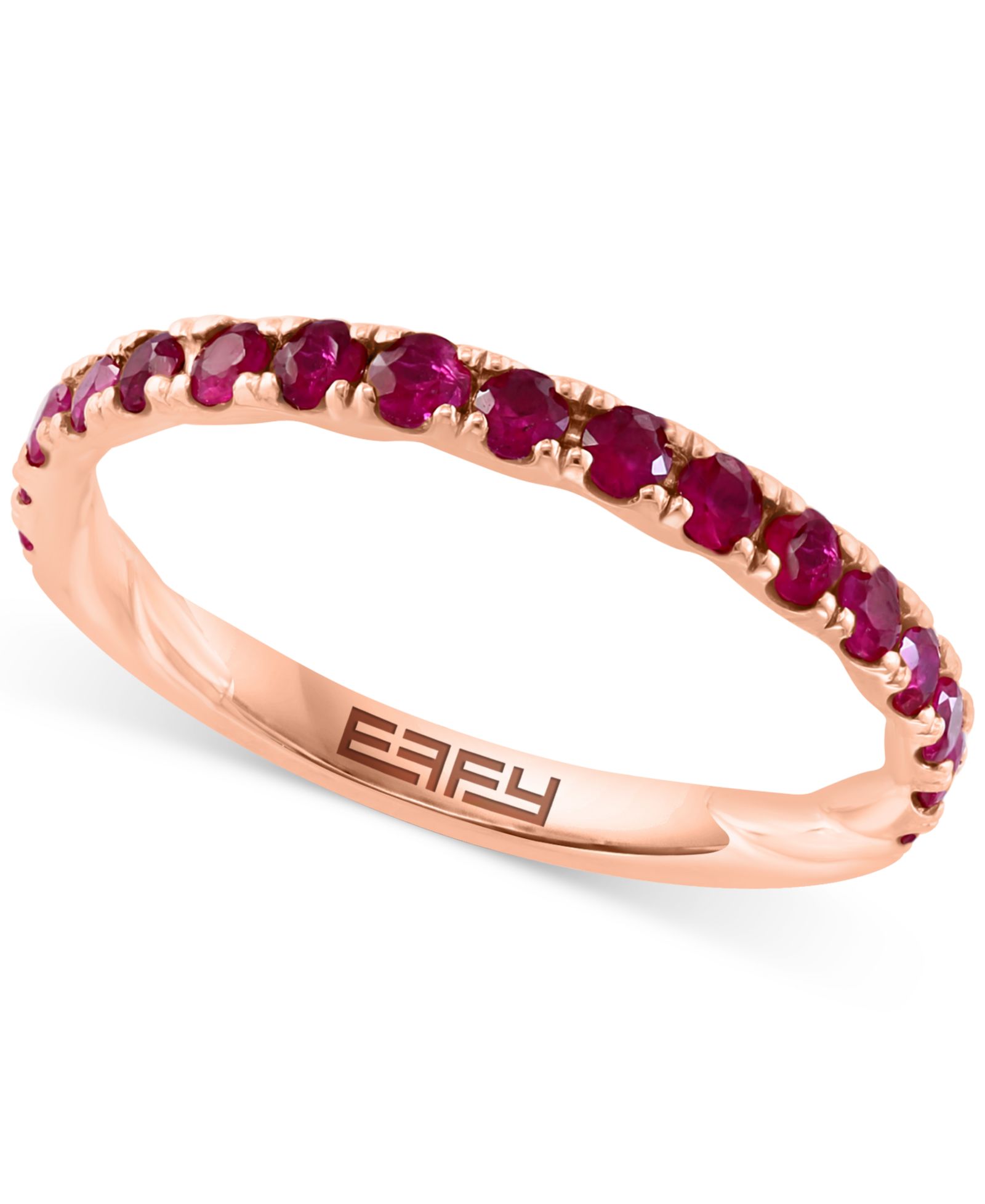 Кольцо EFFY® Ruby Stack Band (1/2 ct. t.w.) в 14K Rose Gold-Plated Sterling Silver