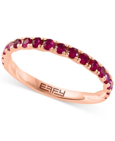 EFFY® Ruby Stack Band (1/2 ct. t.w.) in 14K Rose Gold-Plated Sterling Silver (Also available in Emerald and Sapphire)
