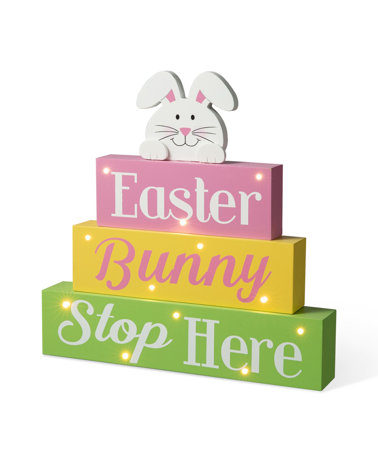 Glitzhome деревянный декоративный блок Bunny LED 12"