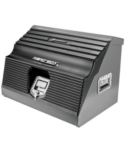 Powerbuilt 26 Inch Rapid Box Portable Slant Front Power Tool Grey Locker Box