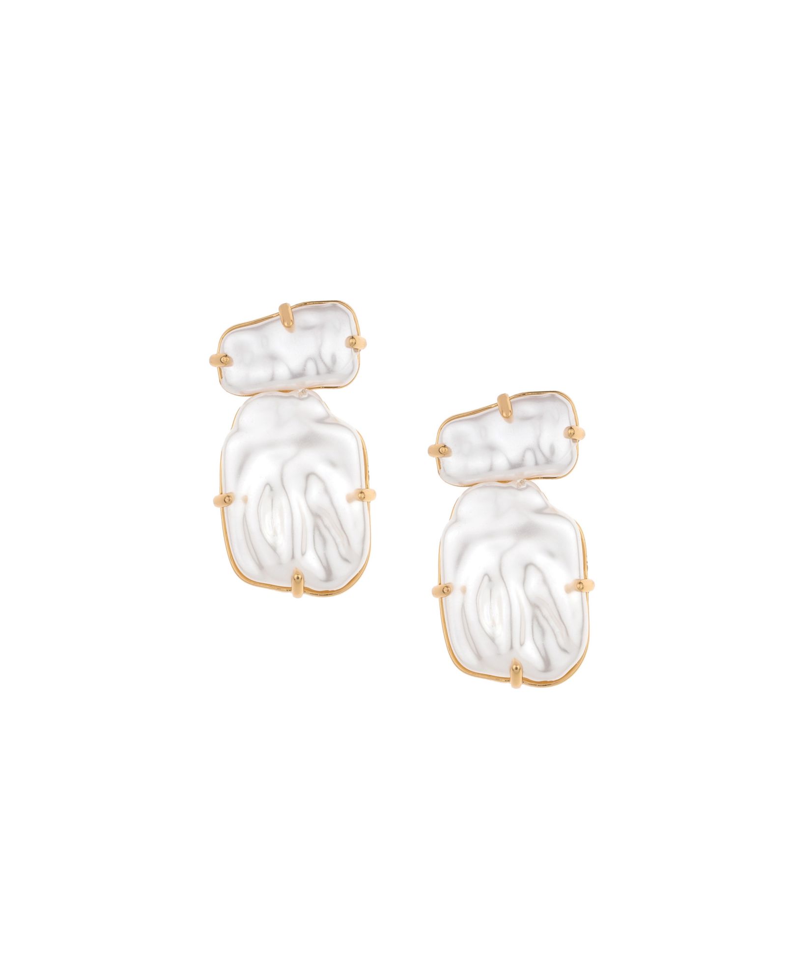 Ettika Double Imitation Pearl Nugget 18K Gold Plated серьги