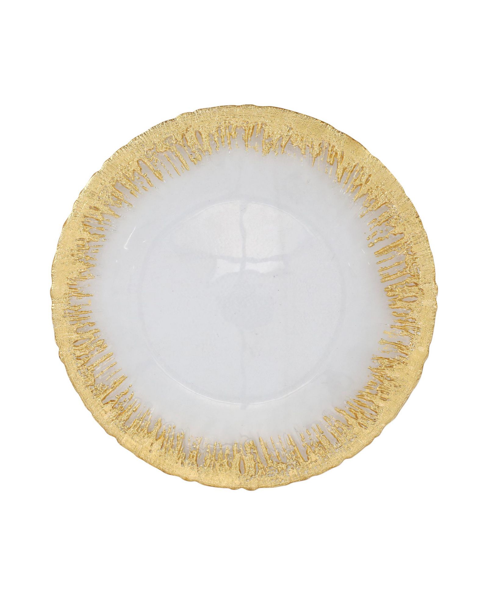 VIETRI Rufolo Glass Gold Brushstroke Service Plate, Charger 13"