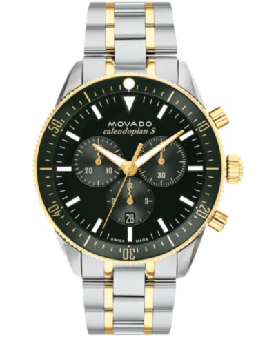 Movado Мужские часы Calendoplan S Swiss Quartz Chronograph Two Tone Stainless Steel 42mm