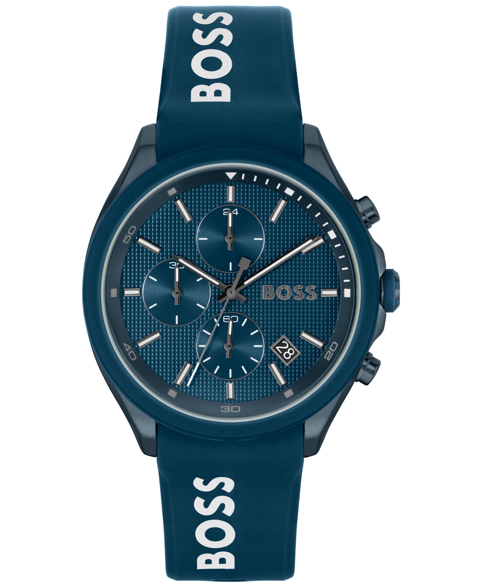 HUGO BOSS Мужские кварцевые часы Velocity Blue Silicone Strap 44mm