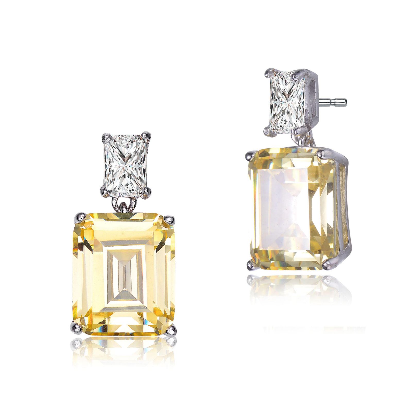 Genevive минималистичные серьги-гвоздики White Gold Plated Brilliant CZ
