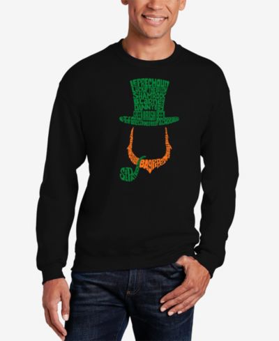 Мужской свитшот LA Pop Art Leprechaun Word Art с круглым вырезом