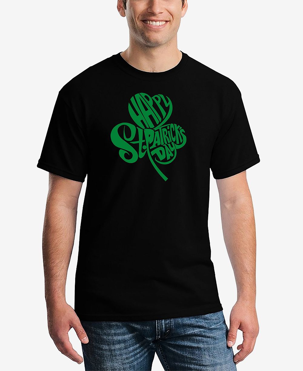 Мужская футболка LA Pop Art St. Patrick's Day Shamrock Word Art Graphic