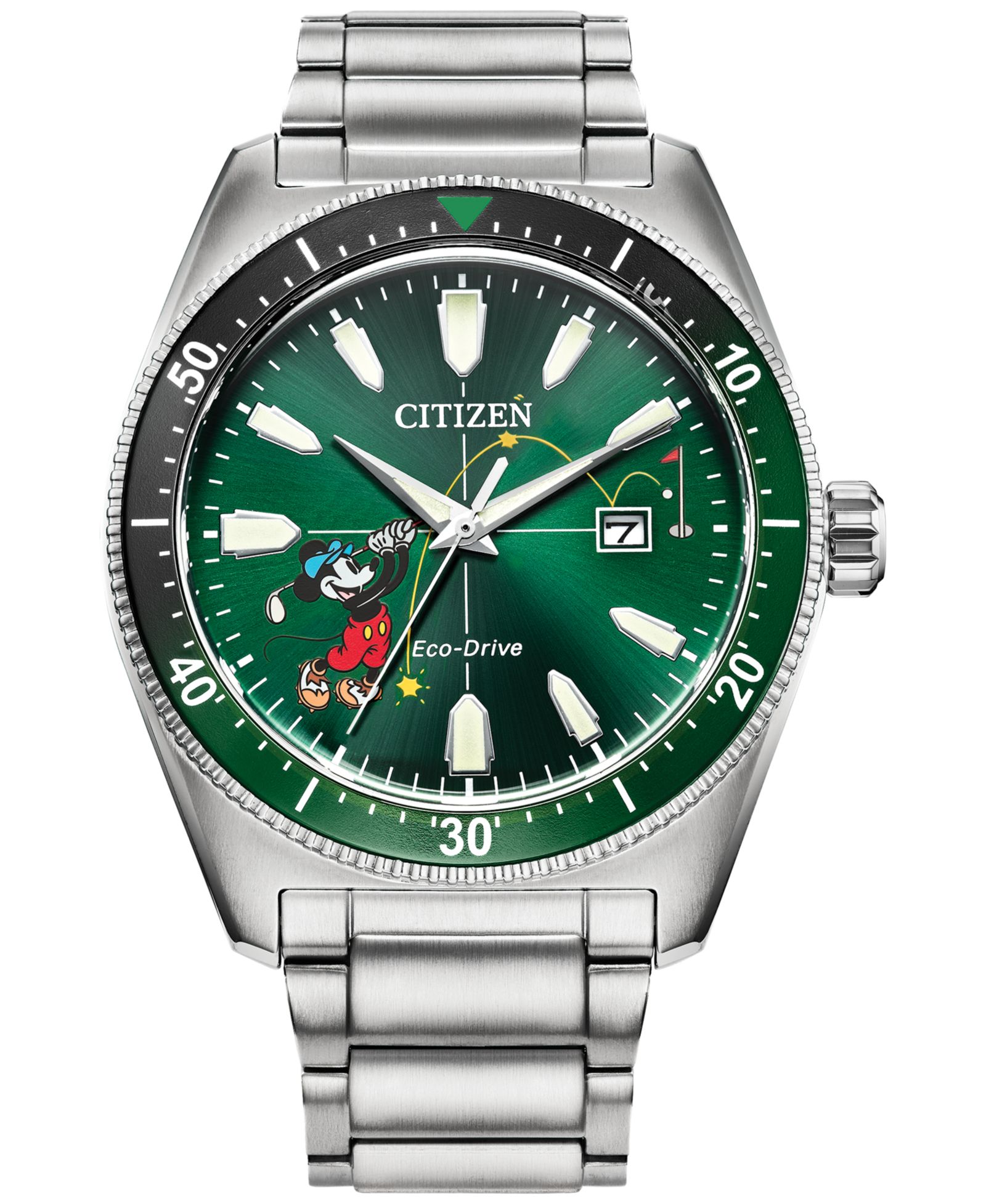Citizen Eco-Drive Мужские часы Disney Mickey Mouse из нержавеющей стали, 43mm