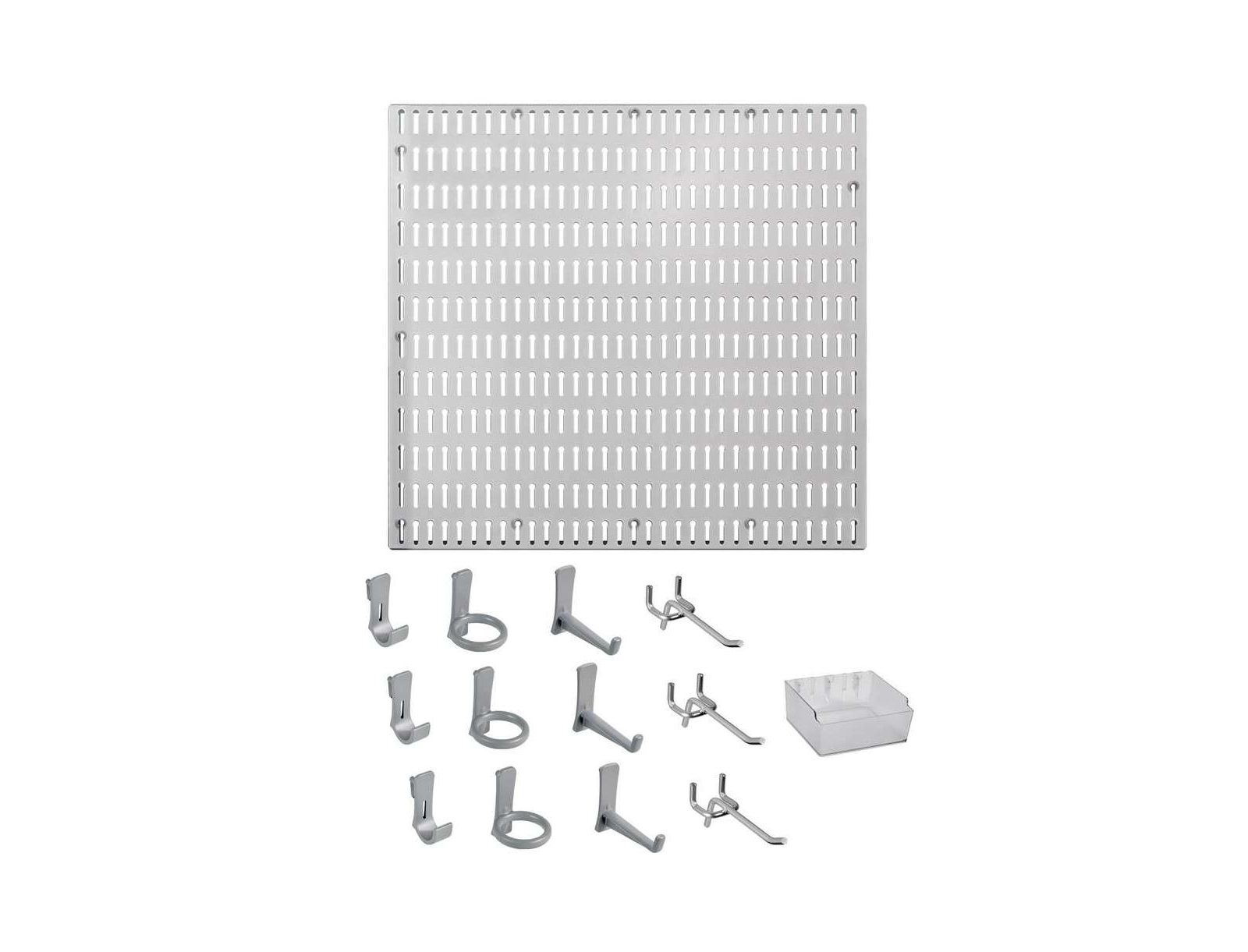 Allspace 14 Piece Garage Organizer Wall Storage System with Pegboard, Hooks and Hangers