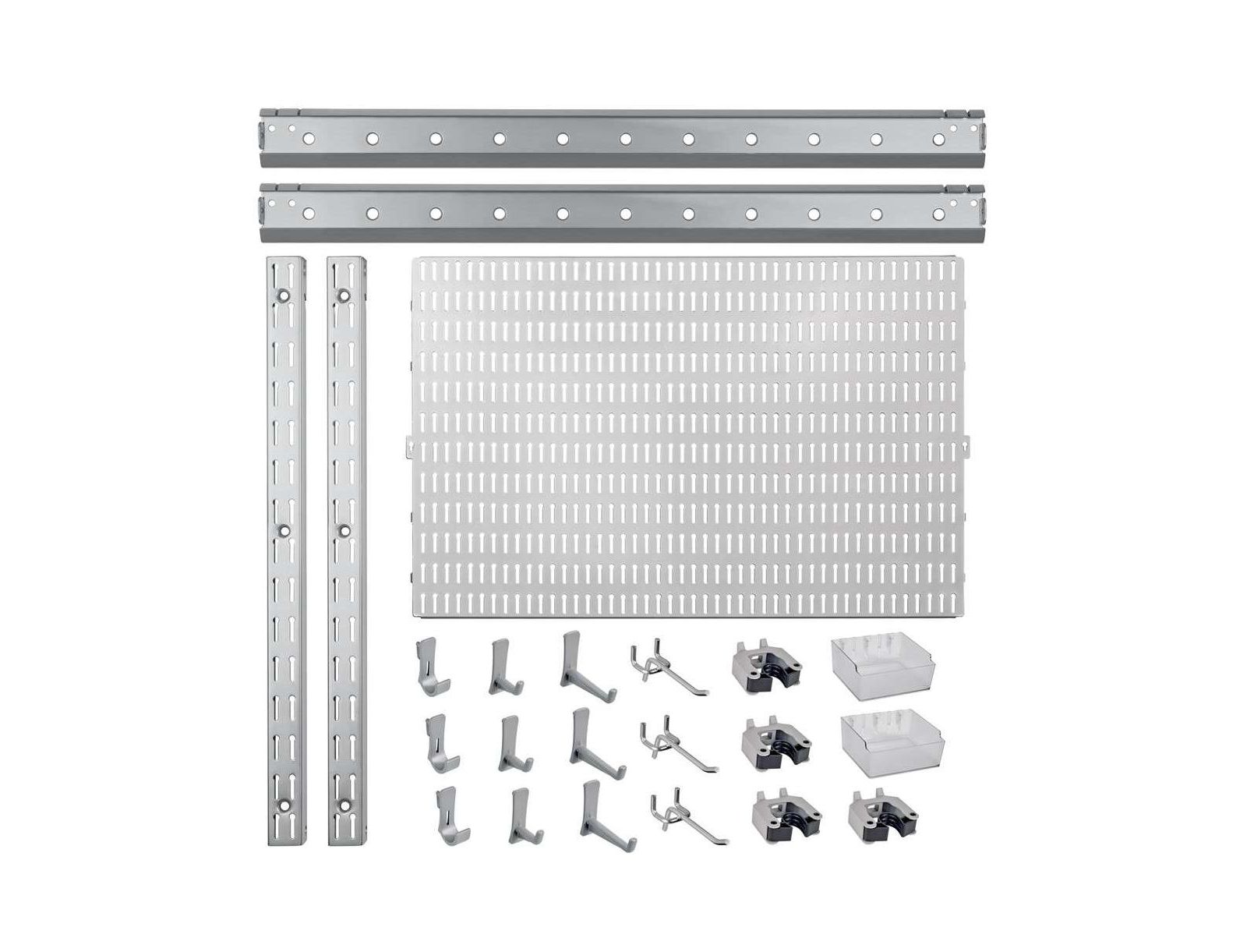 Allspace 23 Piece Garage Organizer Wall Storage System with Pegboard, Hooks and Hangers