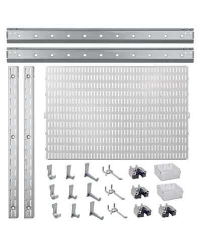 Allspace 23 Piece Garage Organizer Wall Storage System with Pegboard, Hooks and Hangers