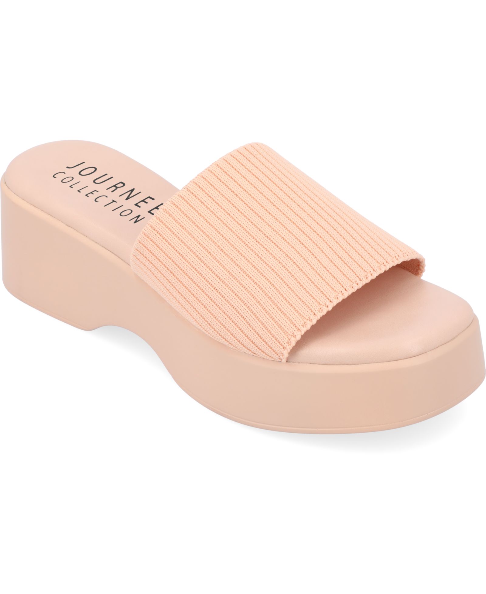 Journee Collection Women's Emani Single Band Platform Sandals