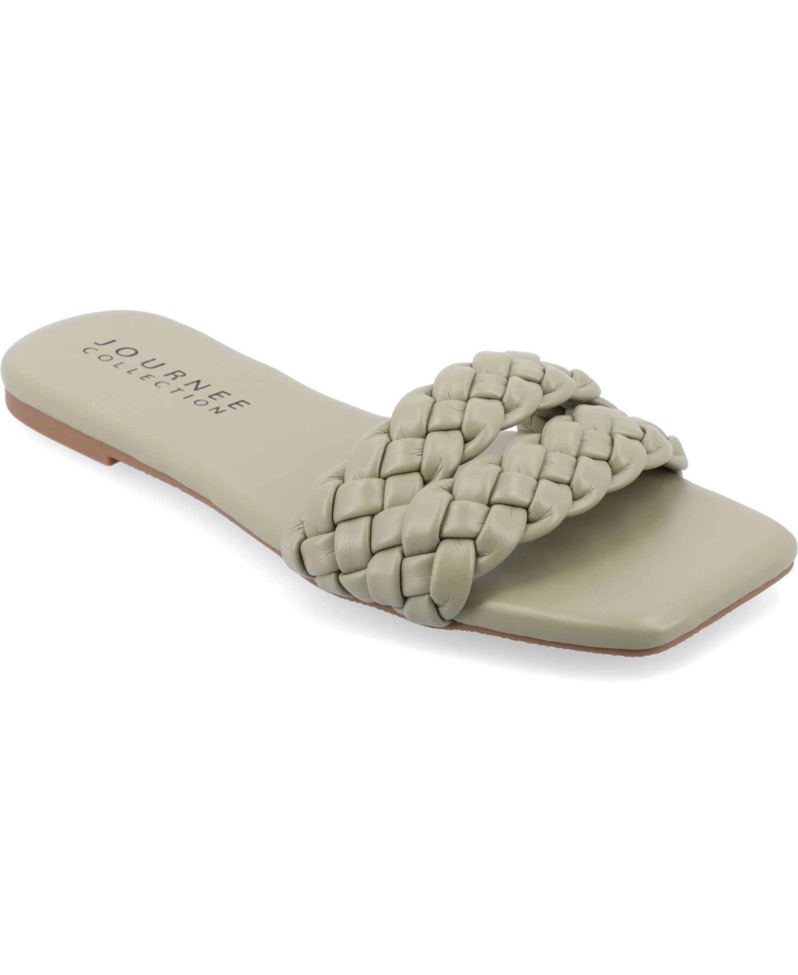 Journee Collection Women's Sawyerr Braided Band Flat Sandals
