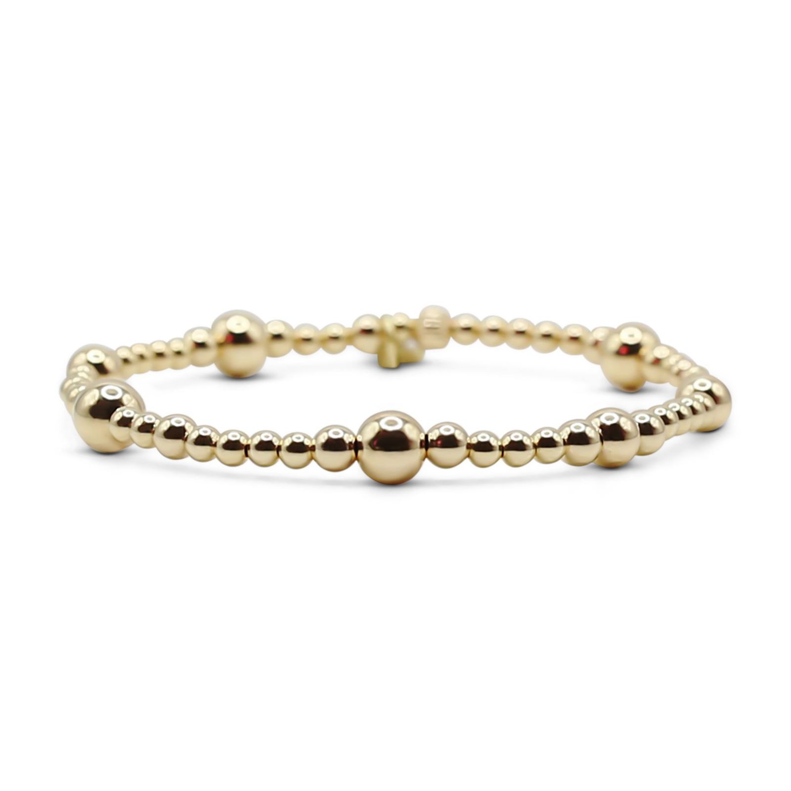 3mm, 4mm, 5mm, & 6mm Gold Filled Ball Stretch Bracelet