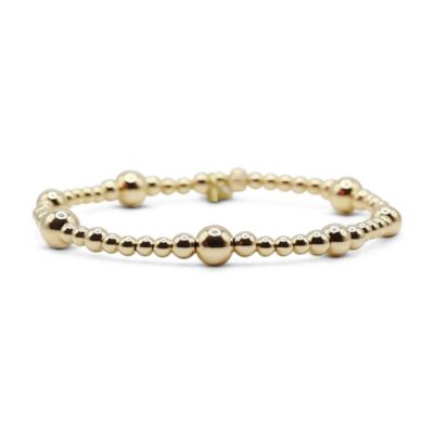 3mm, 4mm, 5mm, & 6mm Gold Filled Ball Stretch Bracelet