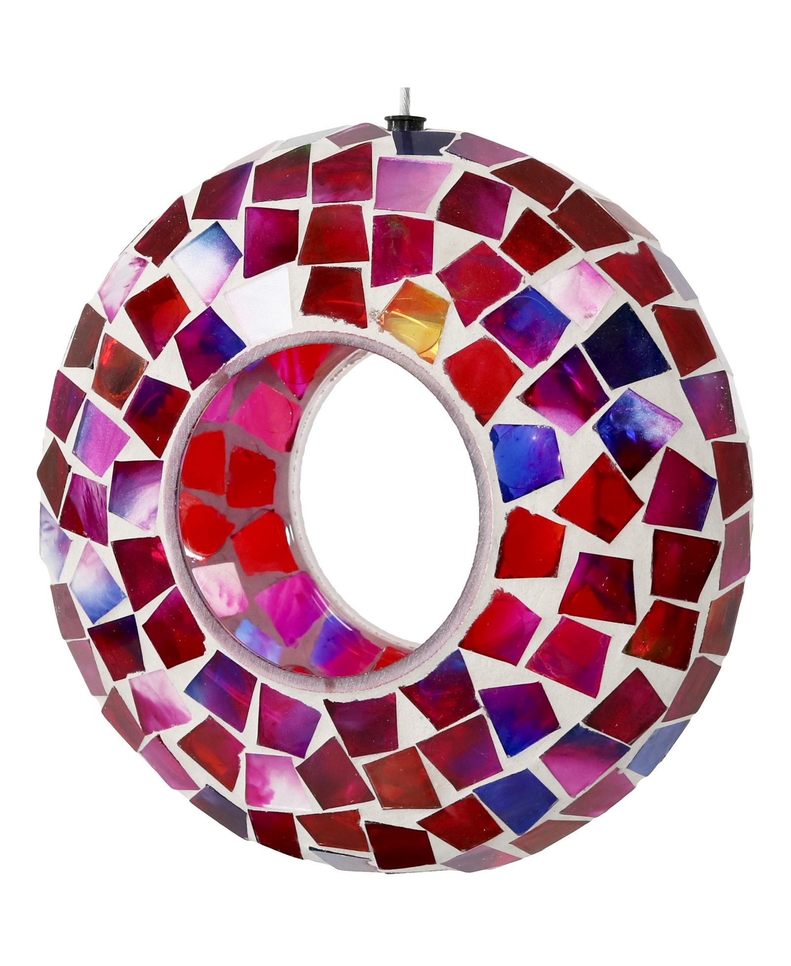 Подвесная кормушка для птиц Sunnydaze Decor, стеклянная, с мозаикой, круглая