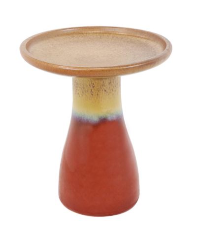Outdoor Weather-Resistant Garden Patio Simply Elegant High-Fired Smooth Ceramic Hand-Painted Bird Bath
