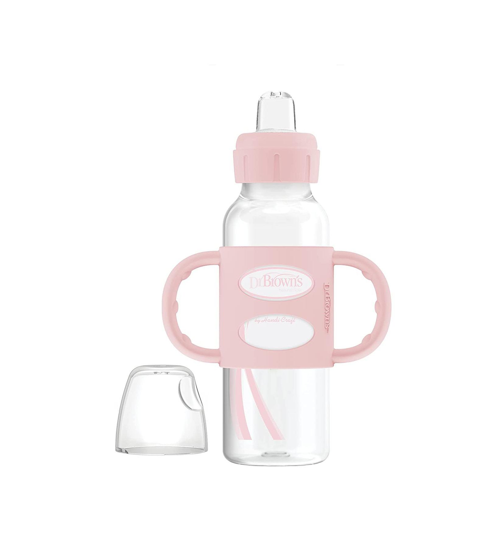 Dr. Browns Детская бутылочка Narrow Sippy с силиконовыми ручками, 8oz, Pink