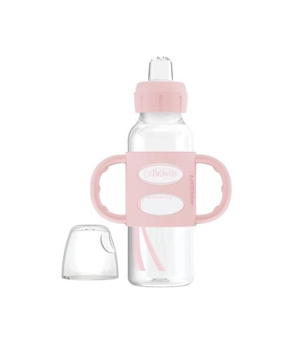 Dr. Browns Детская бутылочка Narrow Sippy с силиконовыми ручками, 8oz, Pink