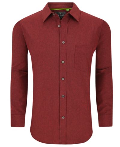 Tom Baine Мужской Slim Fit Performance Long Sleeve Solid Button Down Dress Shirt