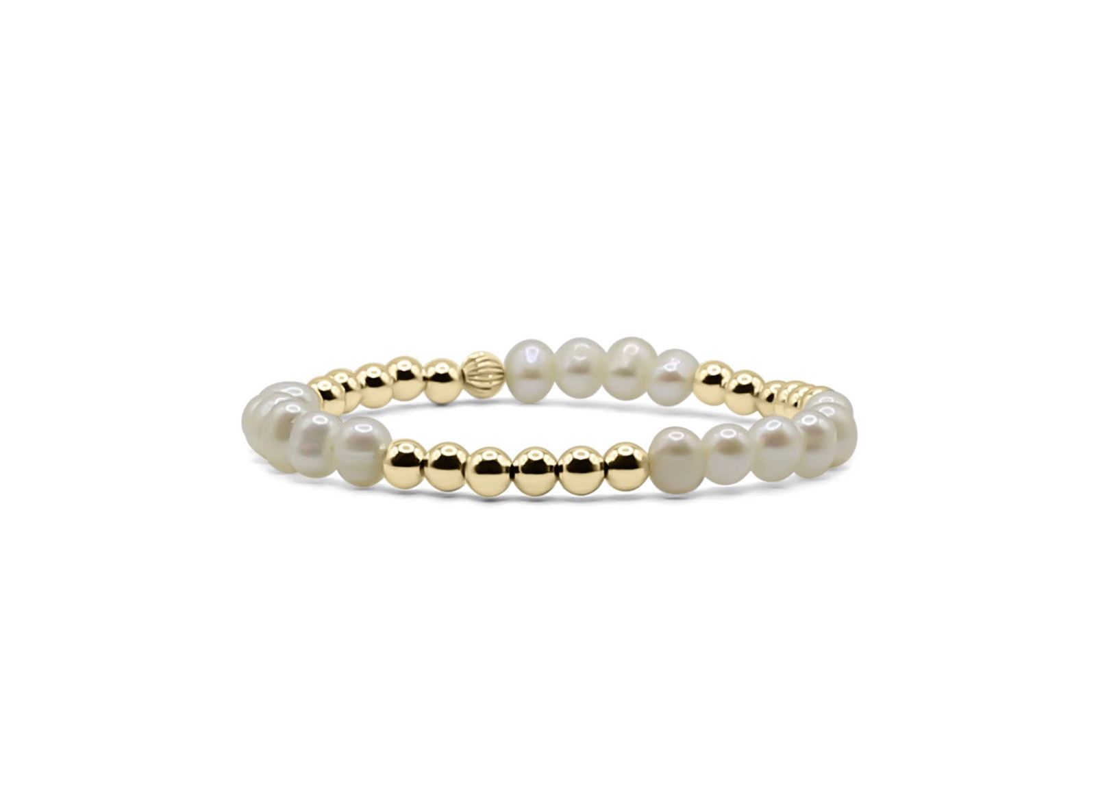 Браслет Bowood Lane 5mm Gold Filled Ball and Freshwater Pearl Stretch